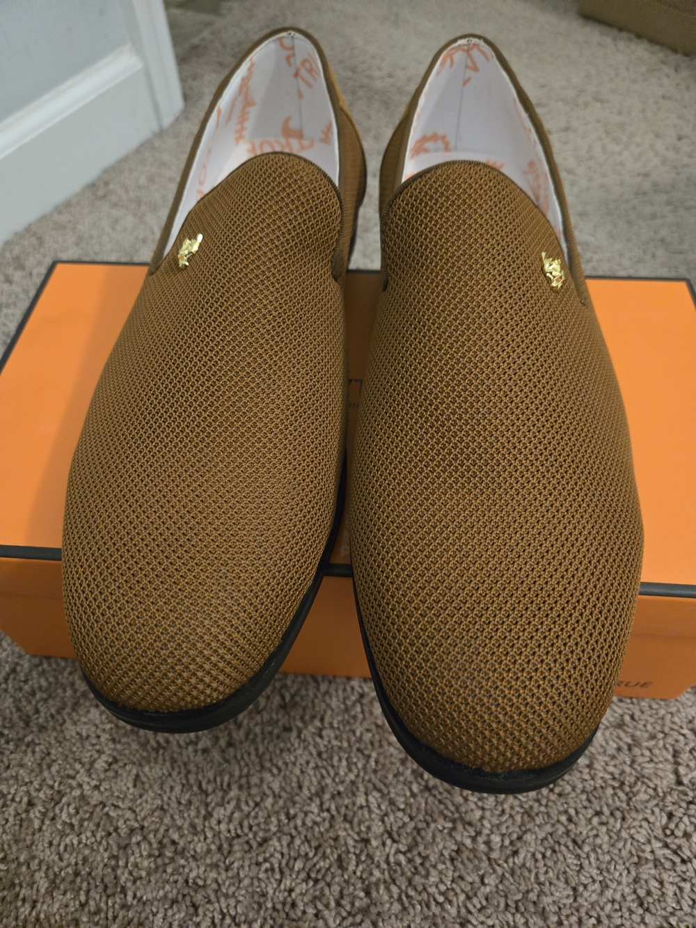 Men's Slip-On Dress Loafers in Tan - Lightweight Comfort FOEVTRUE